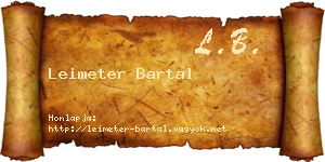 Leimeter Bartal névjegykártya